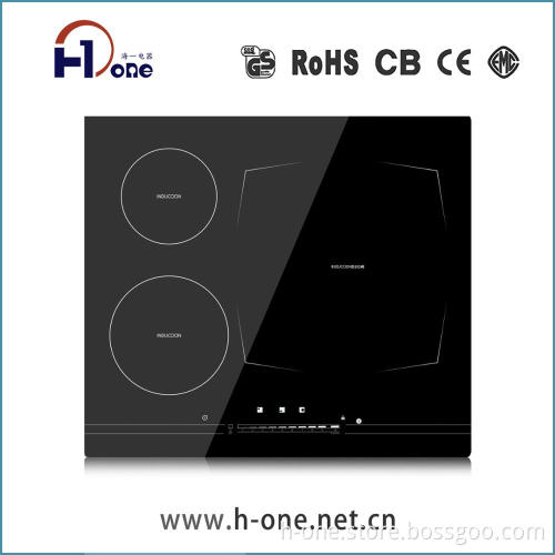 Factory supply metal frame three zone built in induction hob, heavy duty electric stove
